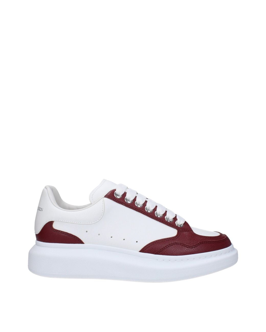 McQueen Multicolor Sneakers Uomo Pelle Bianco/Burgundy for men