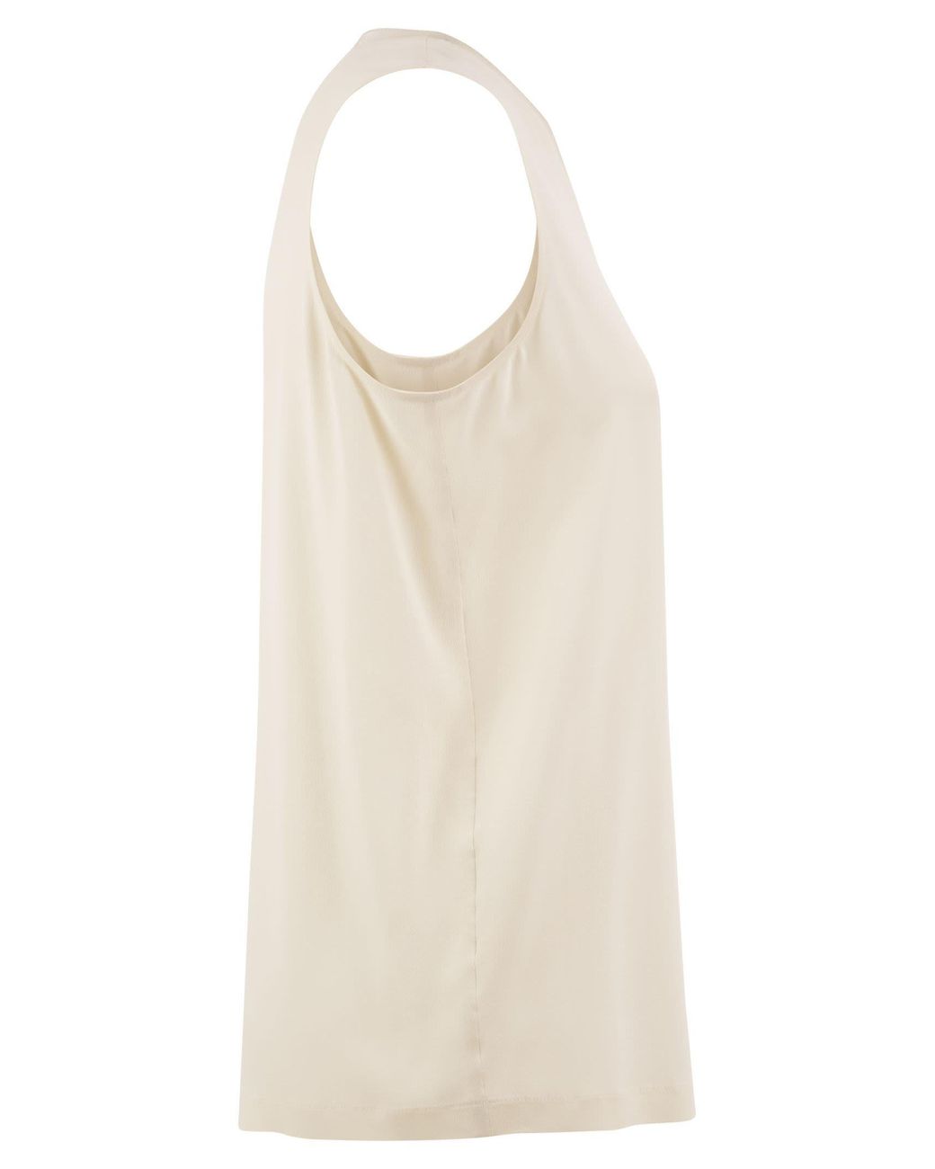 Fabiana Filippi Natural Silk-Blend Sleeveless V-Neck Top