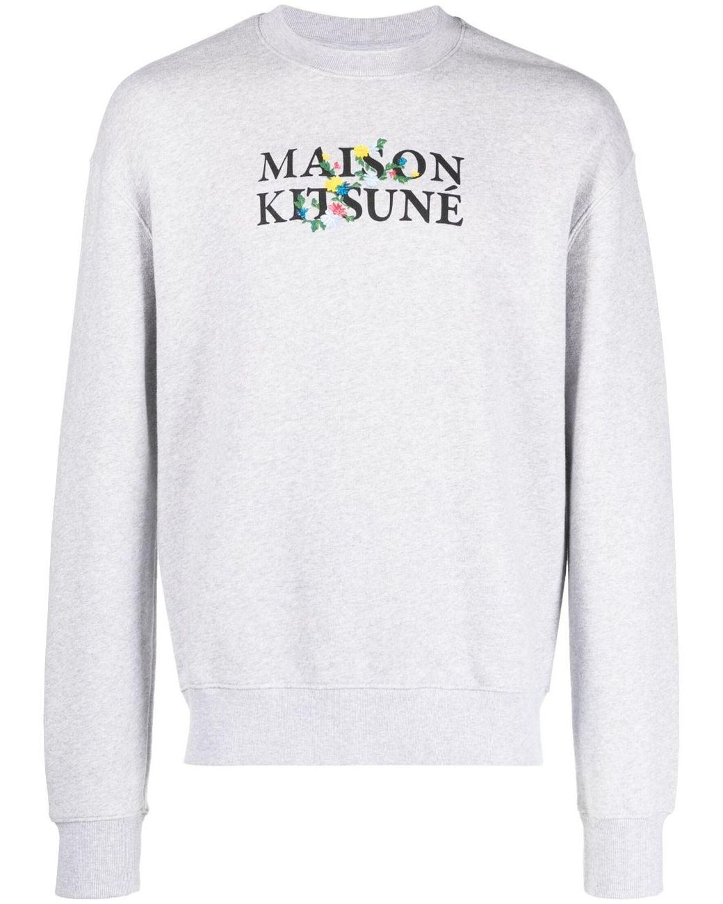 Maison Kitsuné Sweater Met Logoprint in het White voor heren