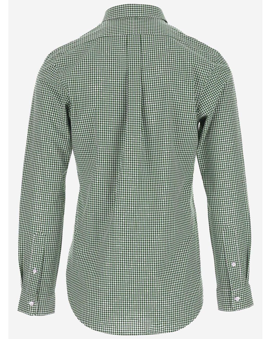 Polo Ralph Lauren Green Checked Shirt Stretch Cotton for men