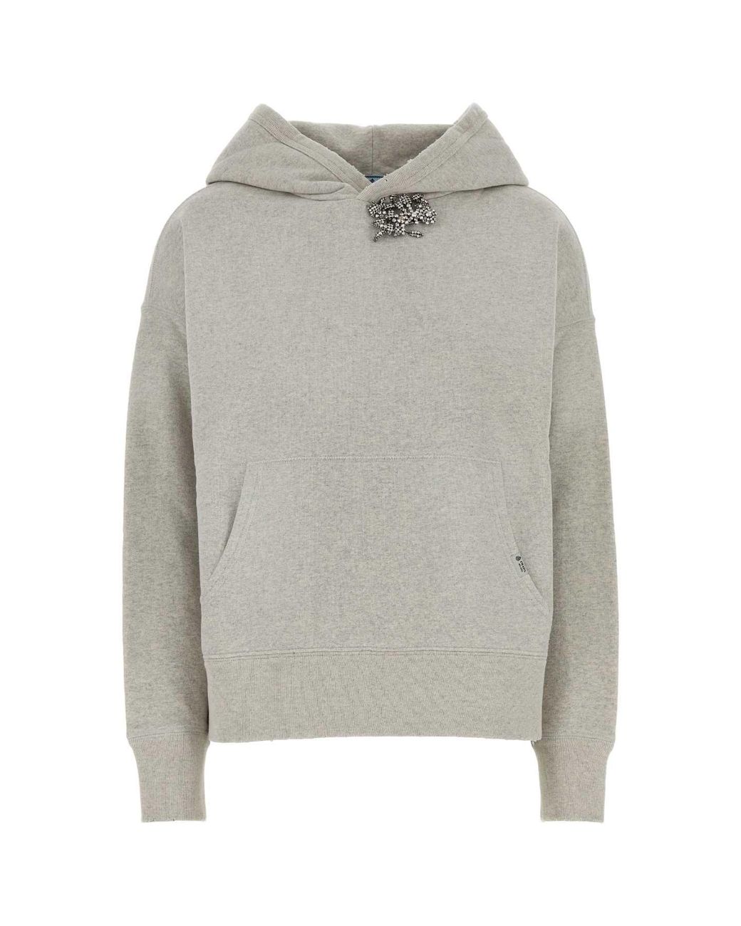 Prada Gray Oversized Cotton Mélange Sweatshirt