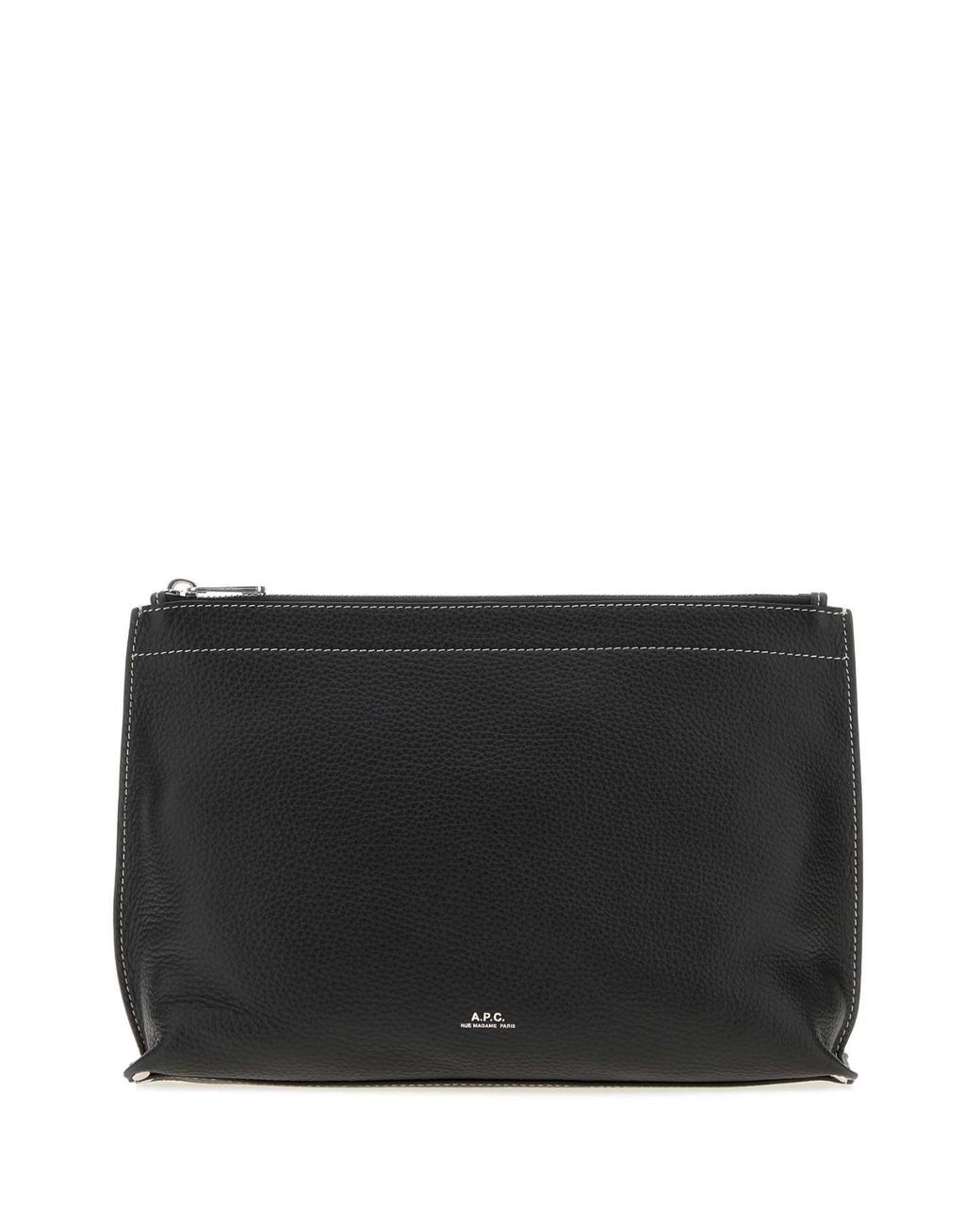 A.P.C. Black A. P.C. Clou Pouch Leather Handbag, 28Cm Mini Crossbody