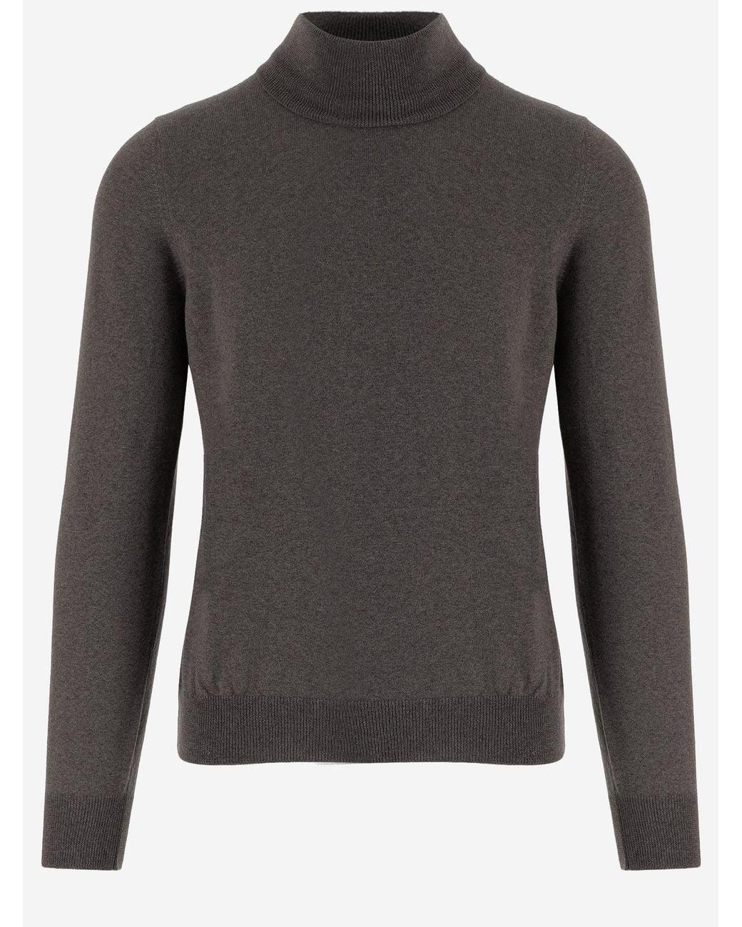Tagliatore Gray Wool Turtle Neck Sweater