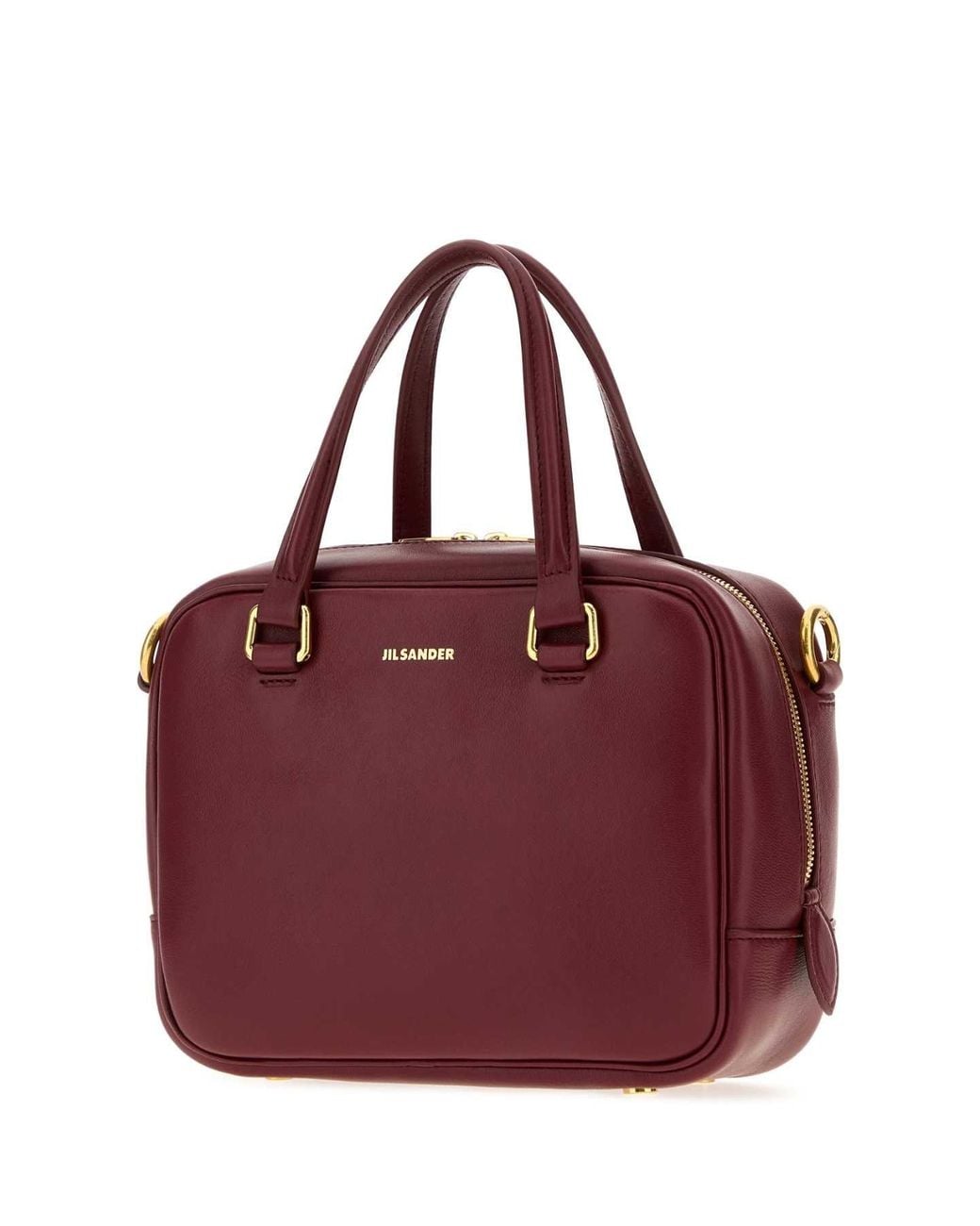 Jil Sander Red Leather Small Vision Handbag