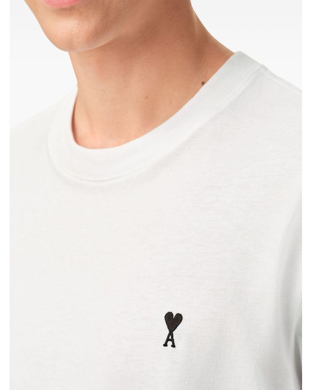 AMI White Ami De Coeur Cotton T Shirt