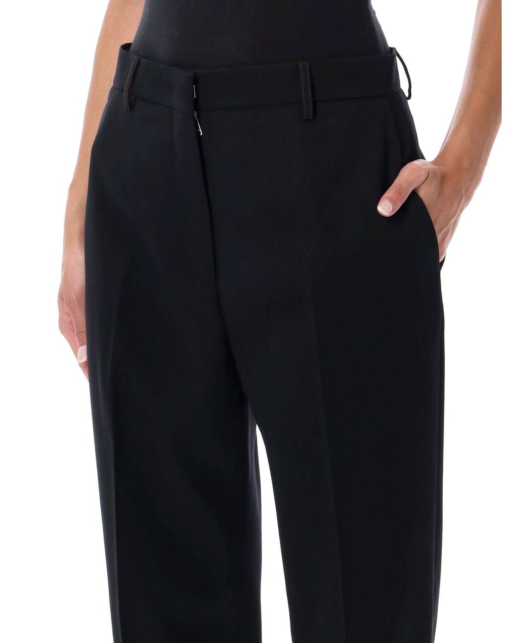 Lanvin Black Wool Cigarette Trousers
