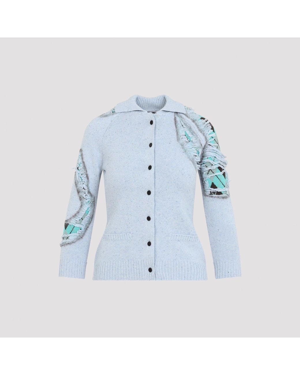 Moschino Blue Wool Cardigan