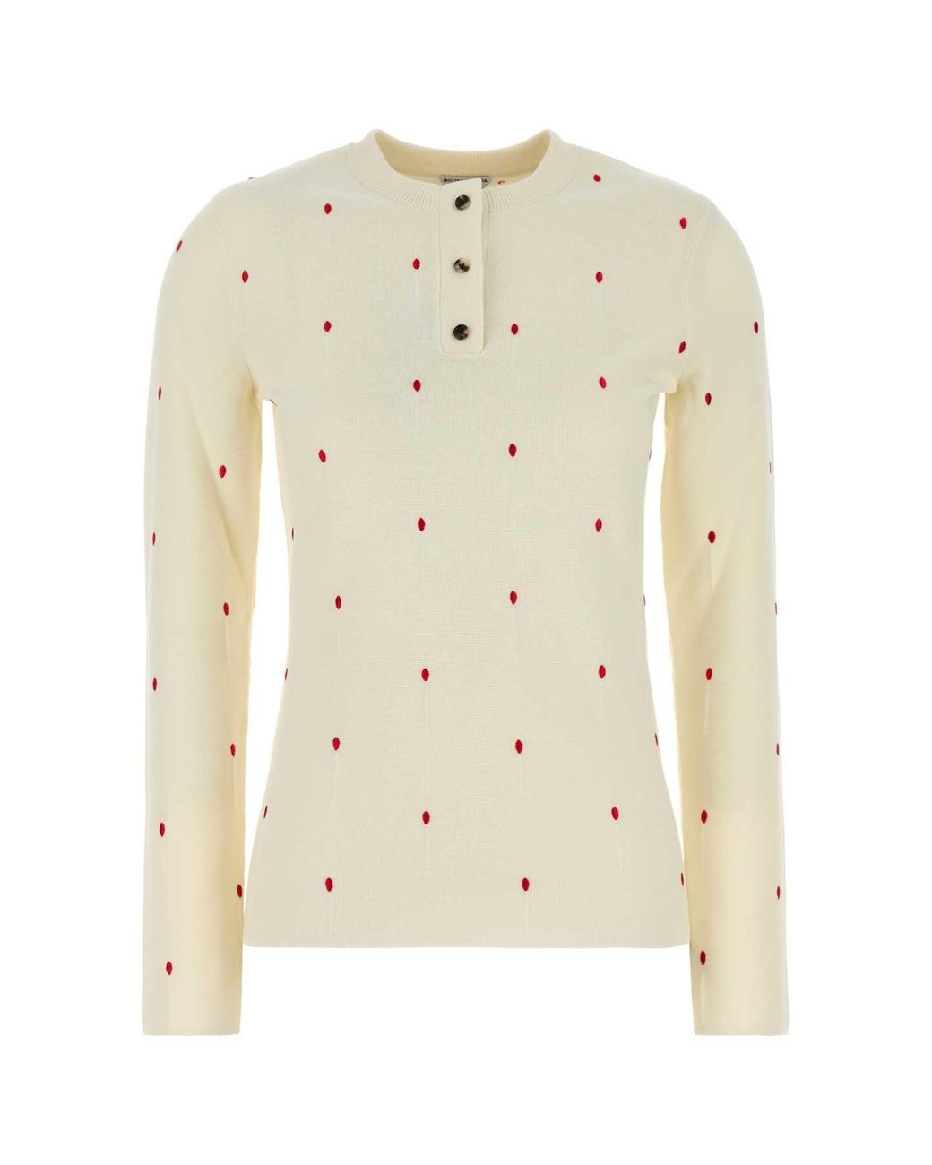 Bottega Veneta Natural Embroidered Cotton Blend Sweater