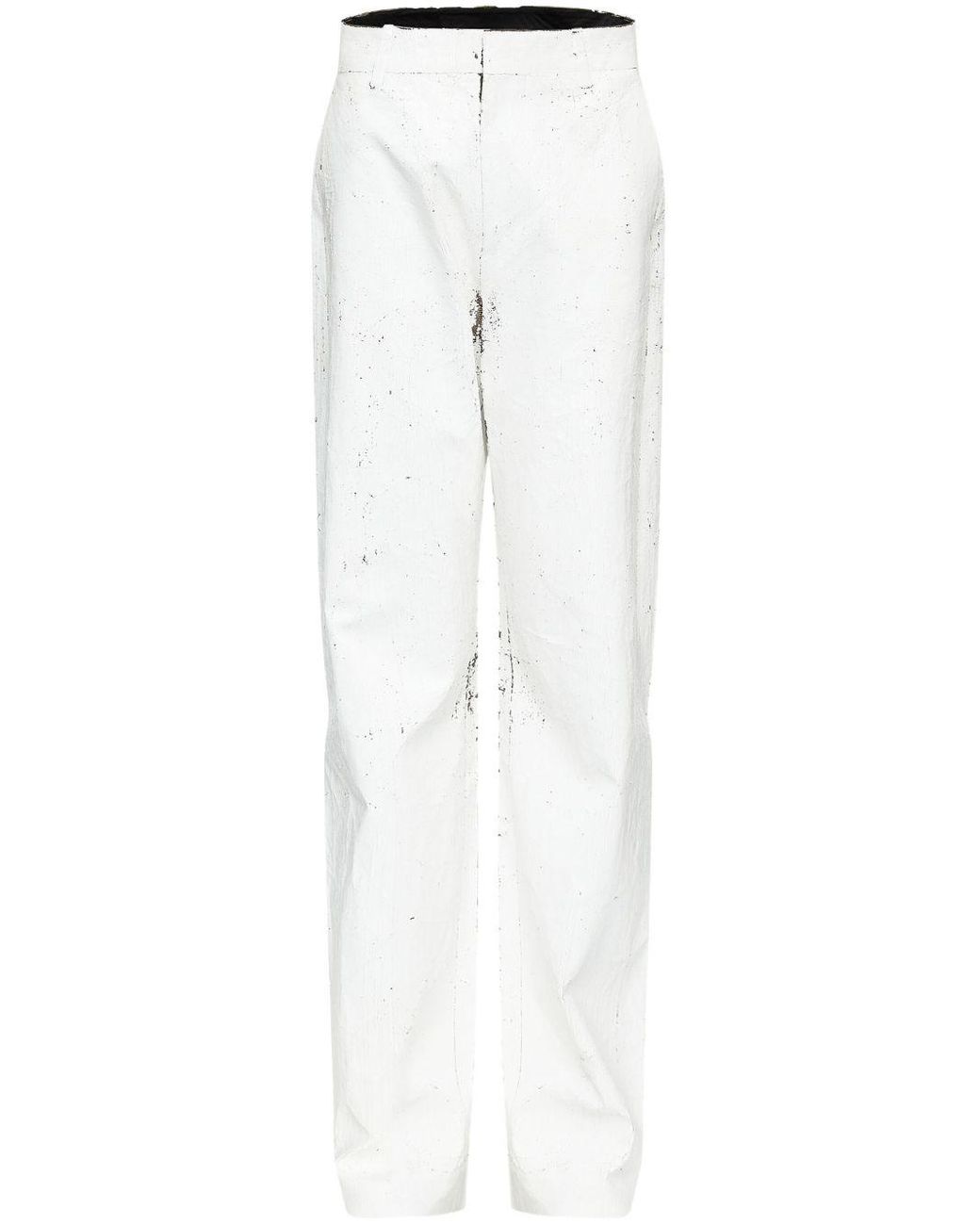 MM6 by Maison Margiela White Wax Trousers