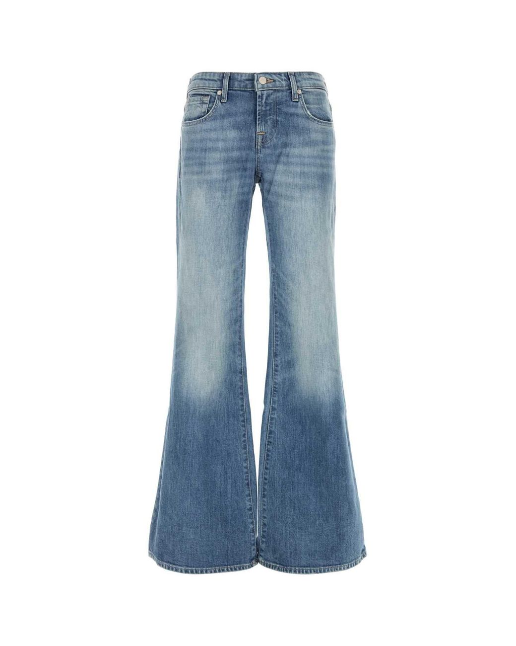 7 For All Mankind Blue Low Flare Jeans
