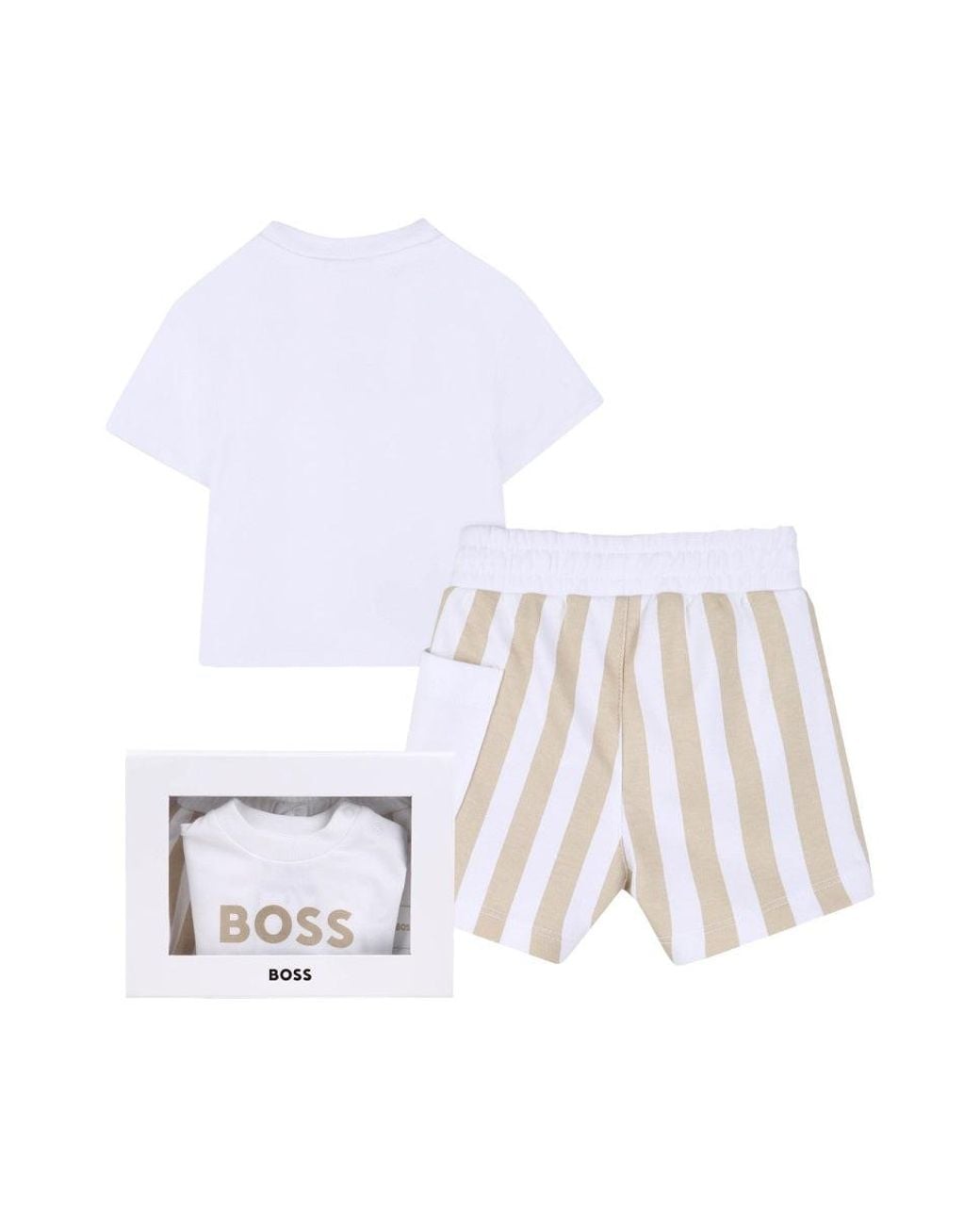 Boss White Set T Shirt+Short