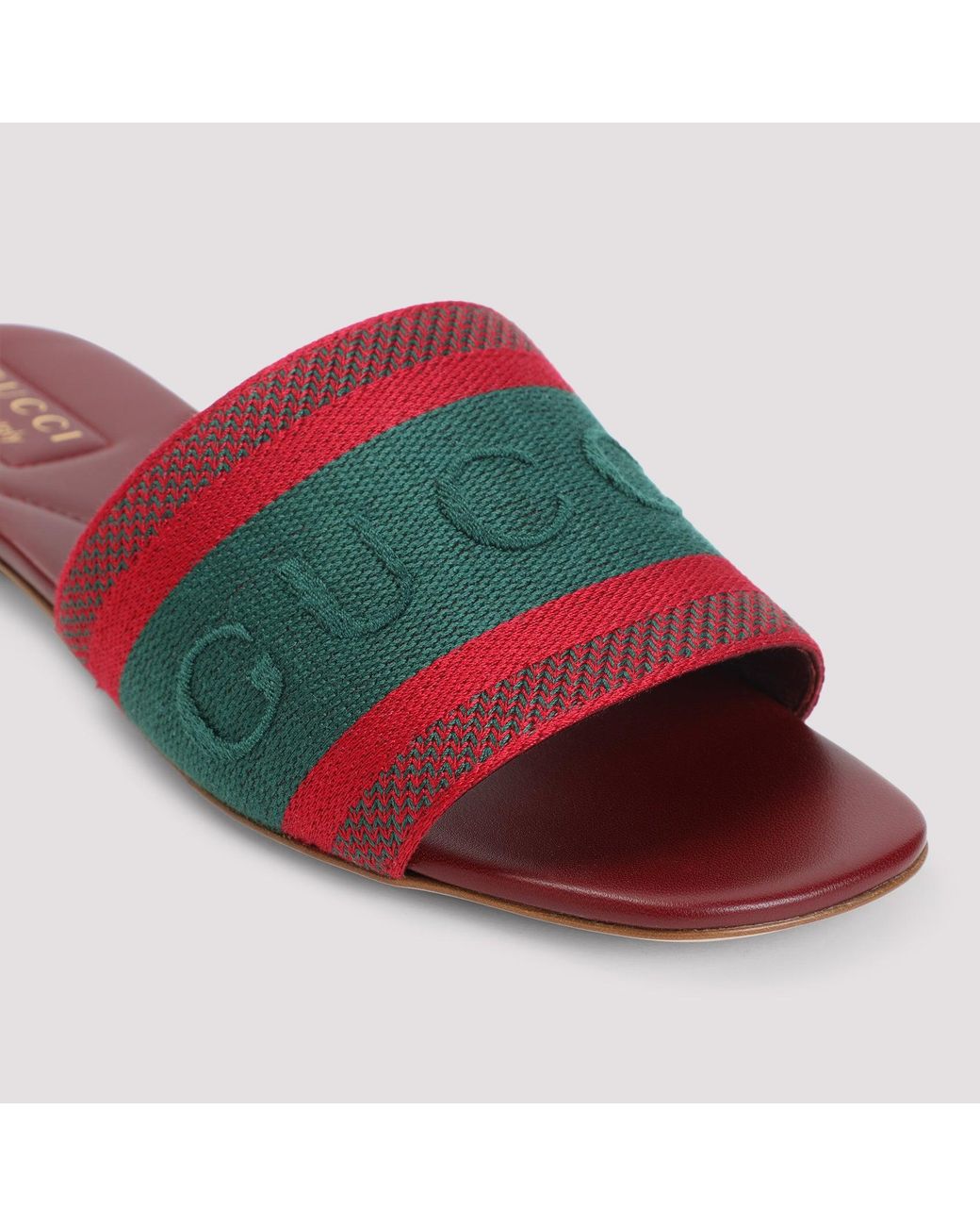Mules Web Stripe Brodees Gucci en coloris Red