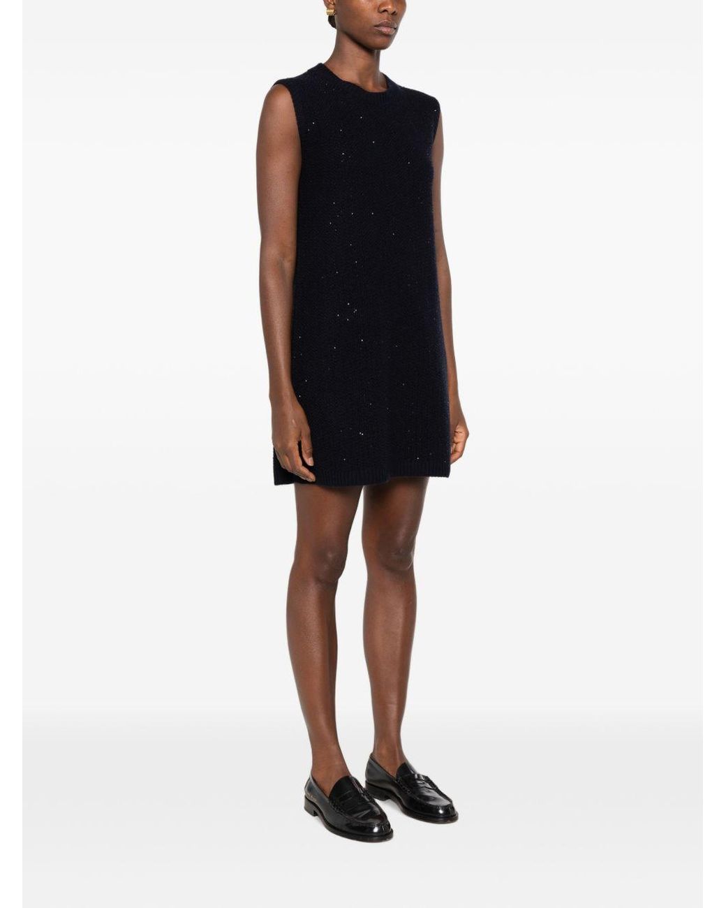Fabiana Filippi Black Wool Blend Short Dress