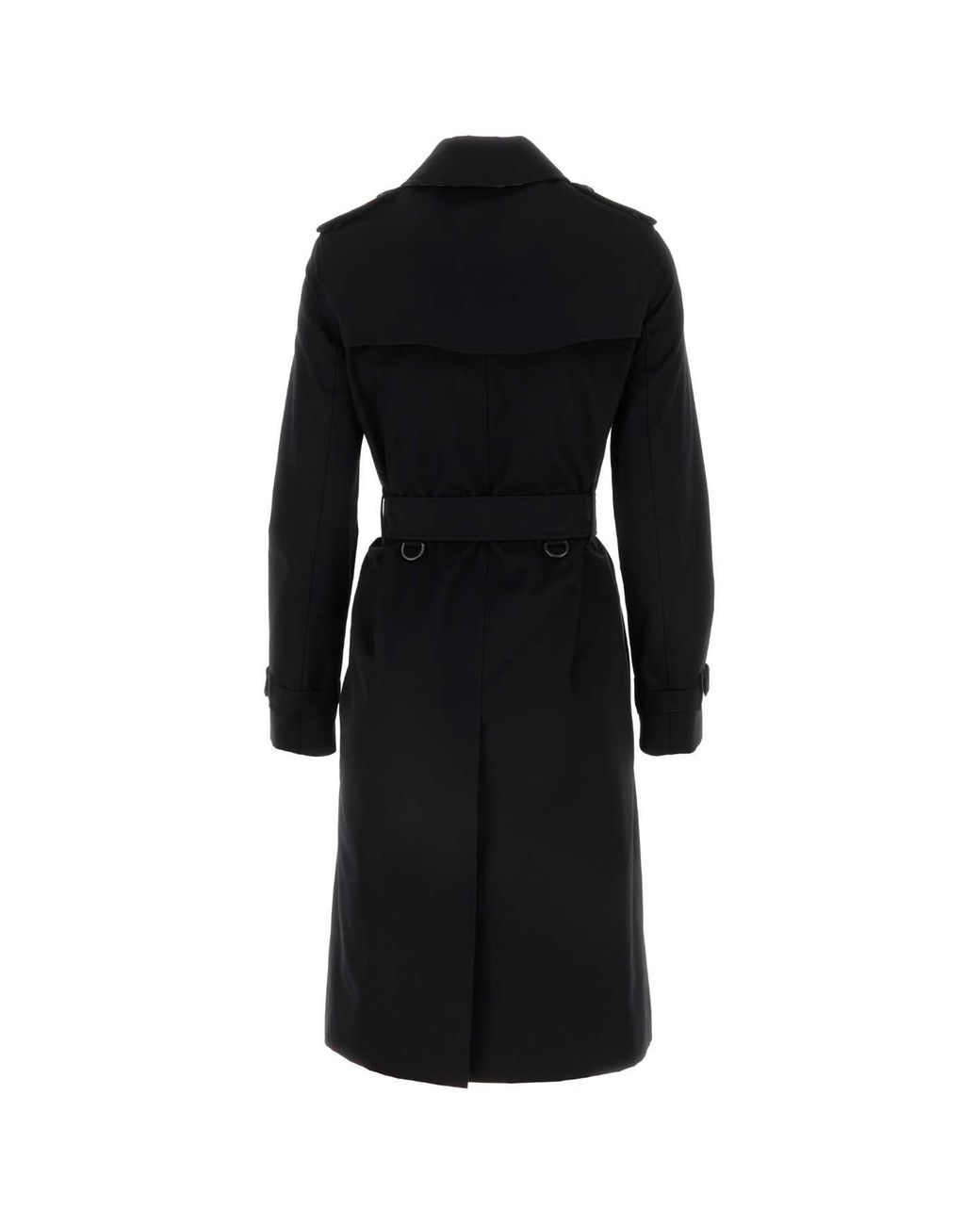 Burberry Black Heritage Kensington Long Trench Coat
