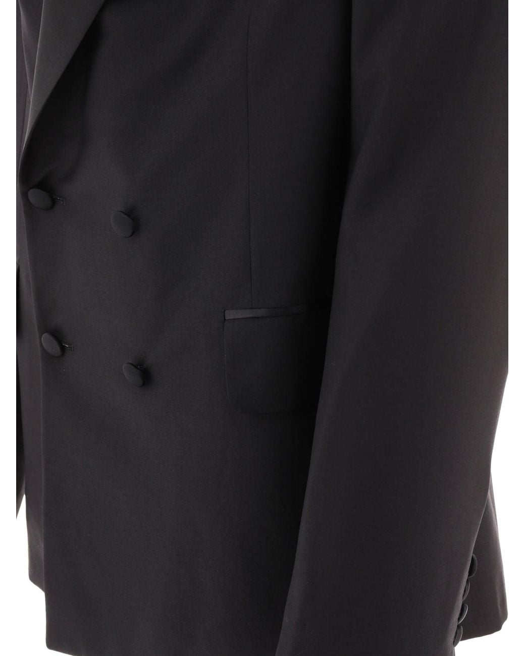 Bode Black Double-breasted Tuxedo Blazer for men