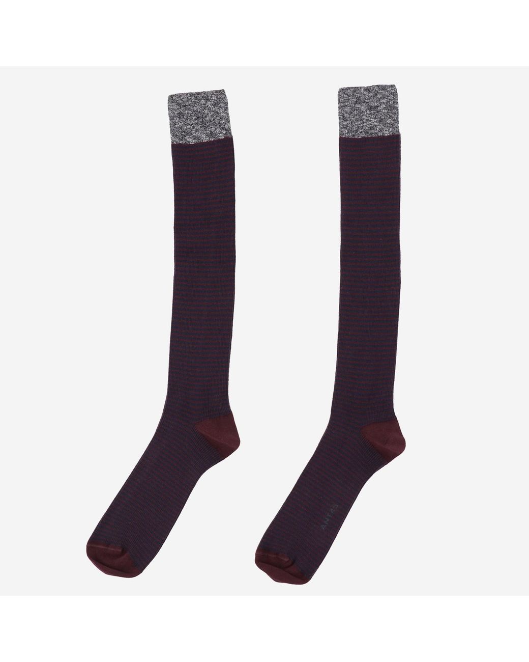 ANT45 Purple Cotton Socks With Vertical Stripes