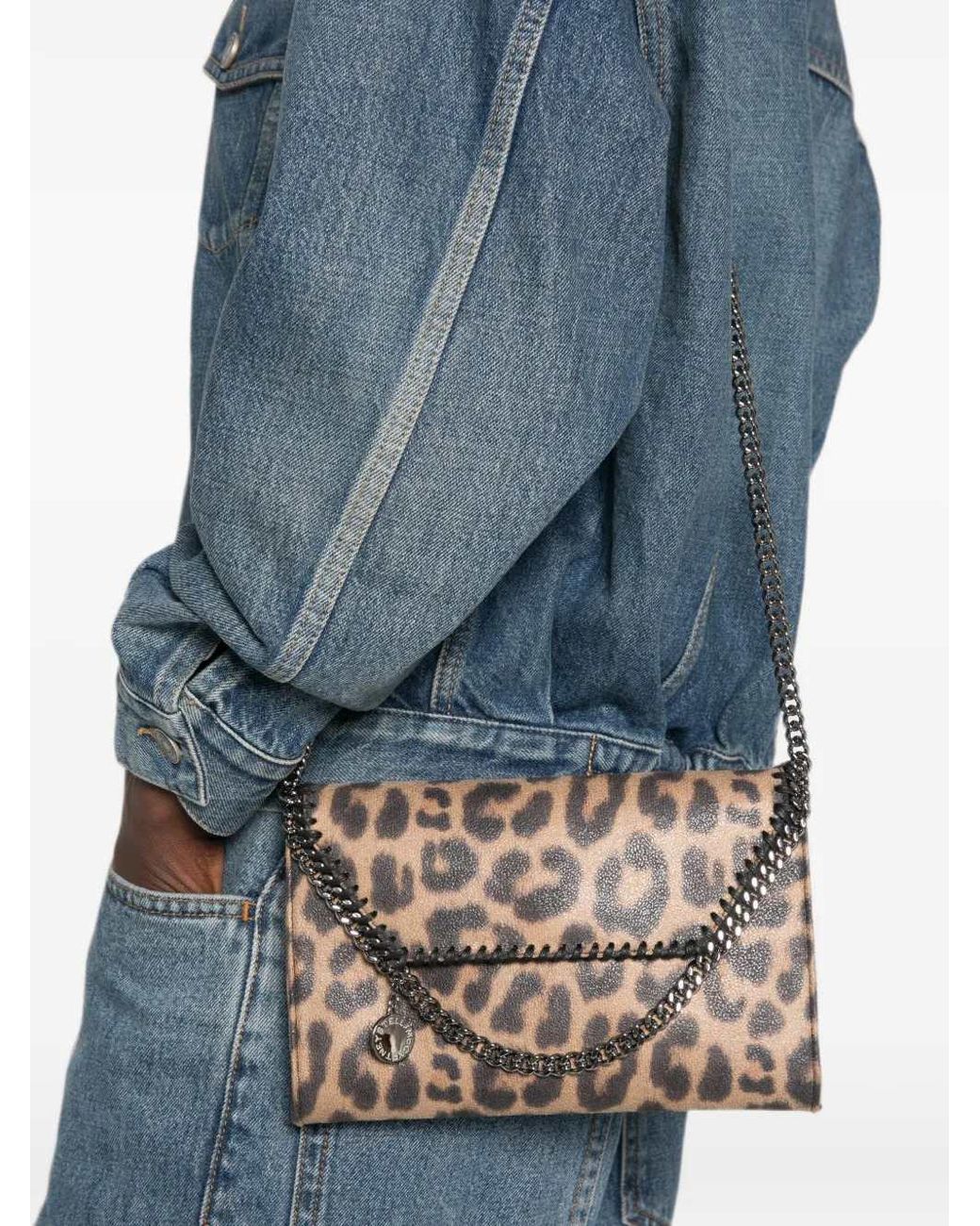 Stella McCartney White Leopard-Print Falabella Shoulder Bag