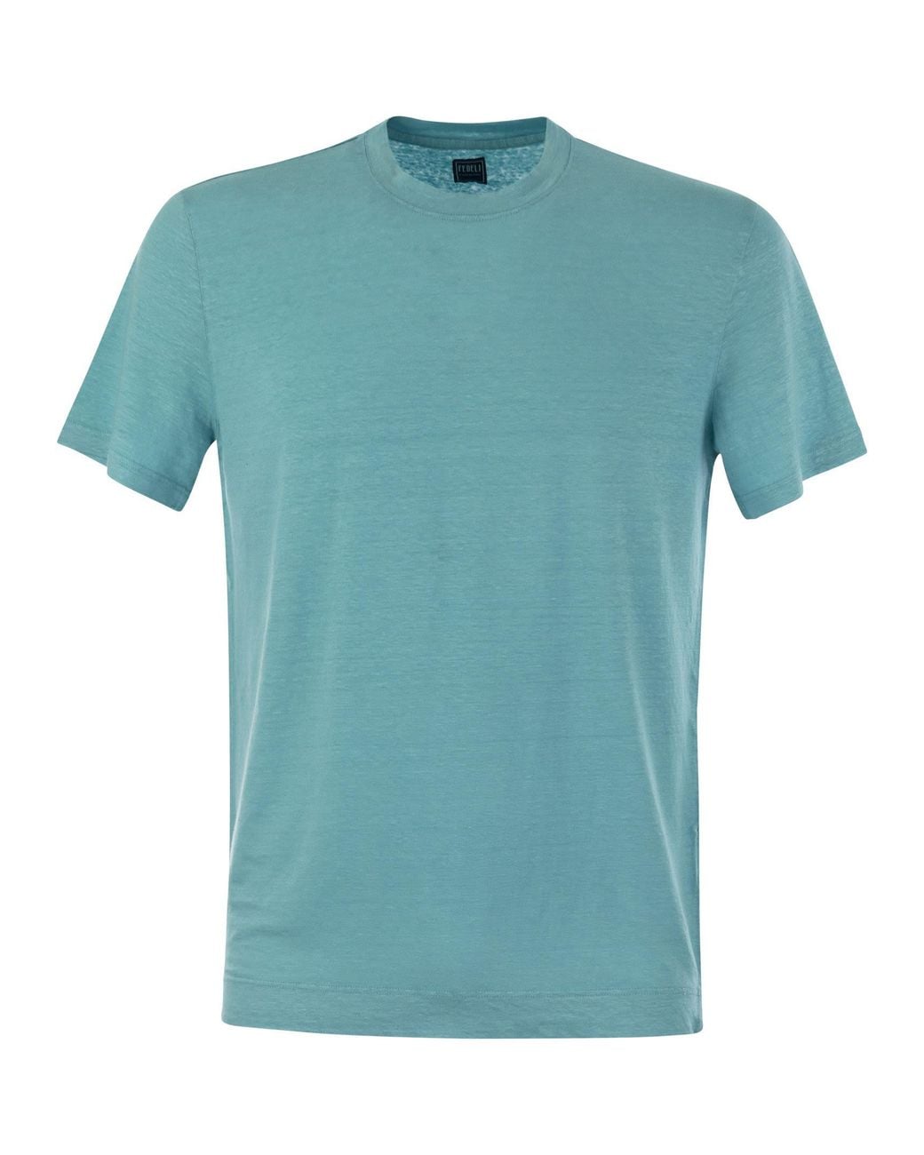 Fedeli Blue Linen Flex T Shirt for men