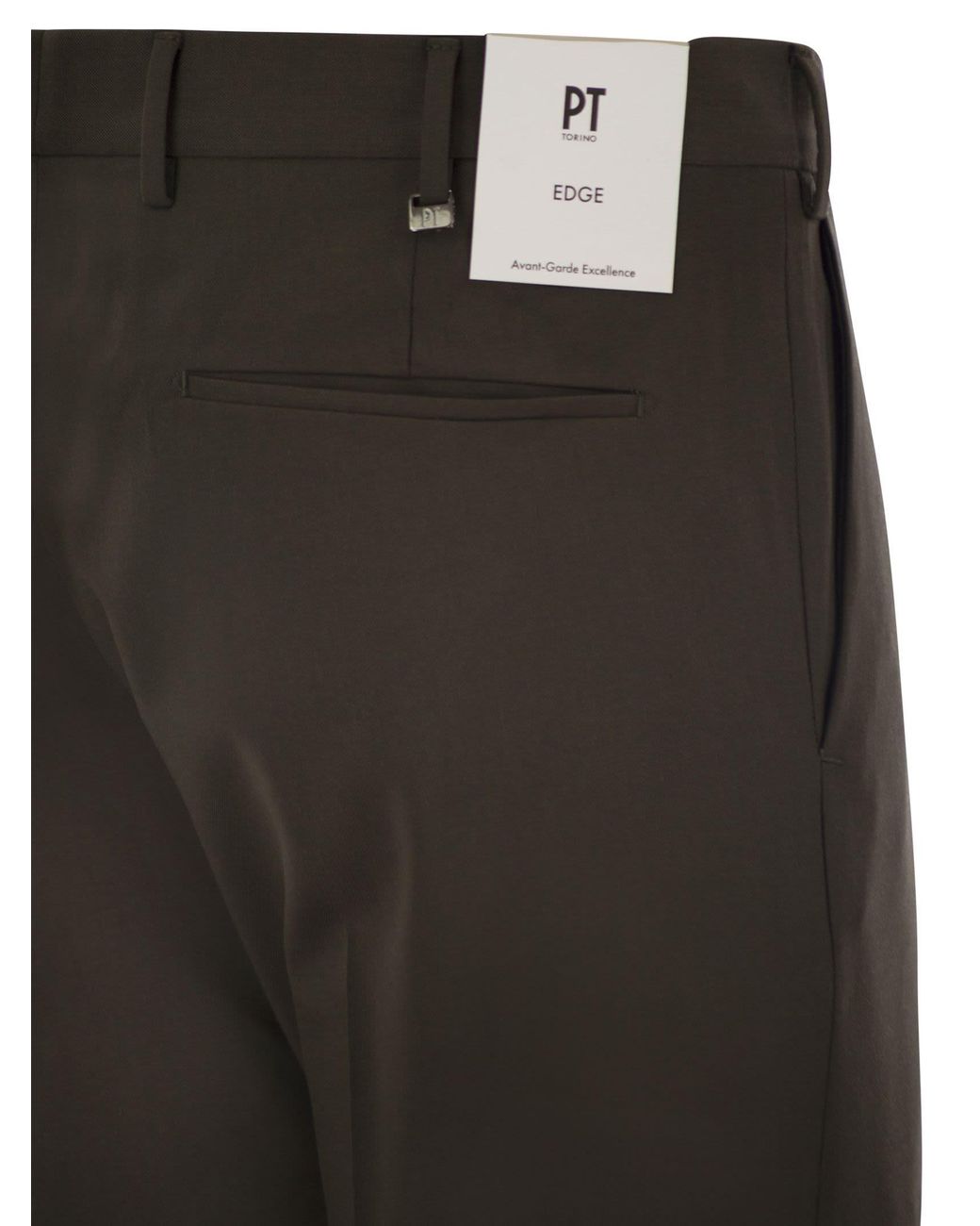 PT Torino Gray Dieci Stretch Virgin Wool Trousers for men