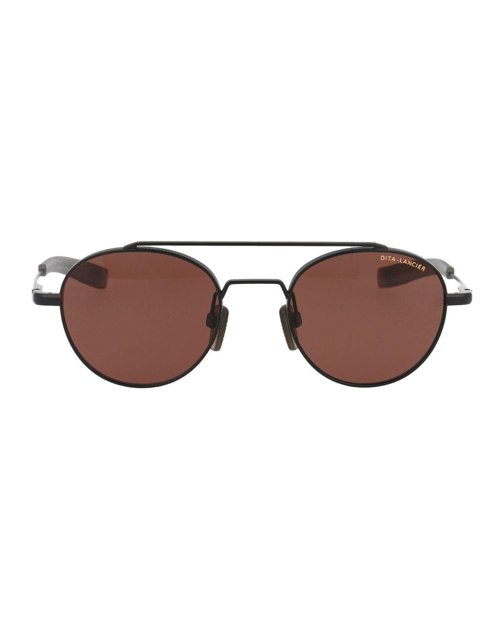 Dita Eyewear Brown Matte Polar Acetate + Metal Sunglasses