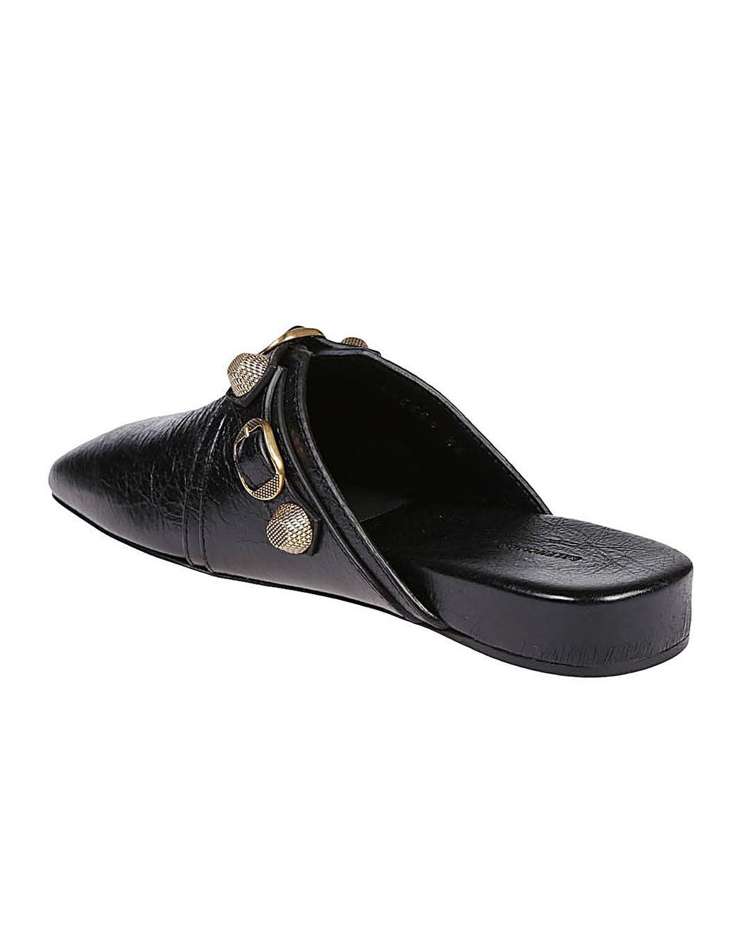 Balenciaga Black Mini Leather Slipper Sandals For