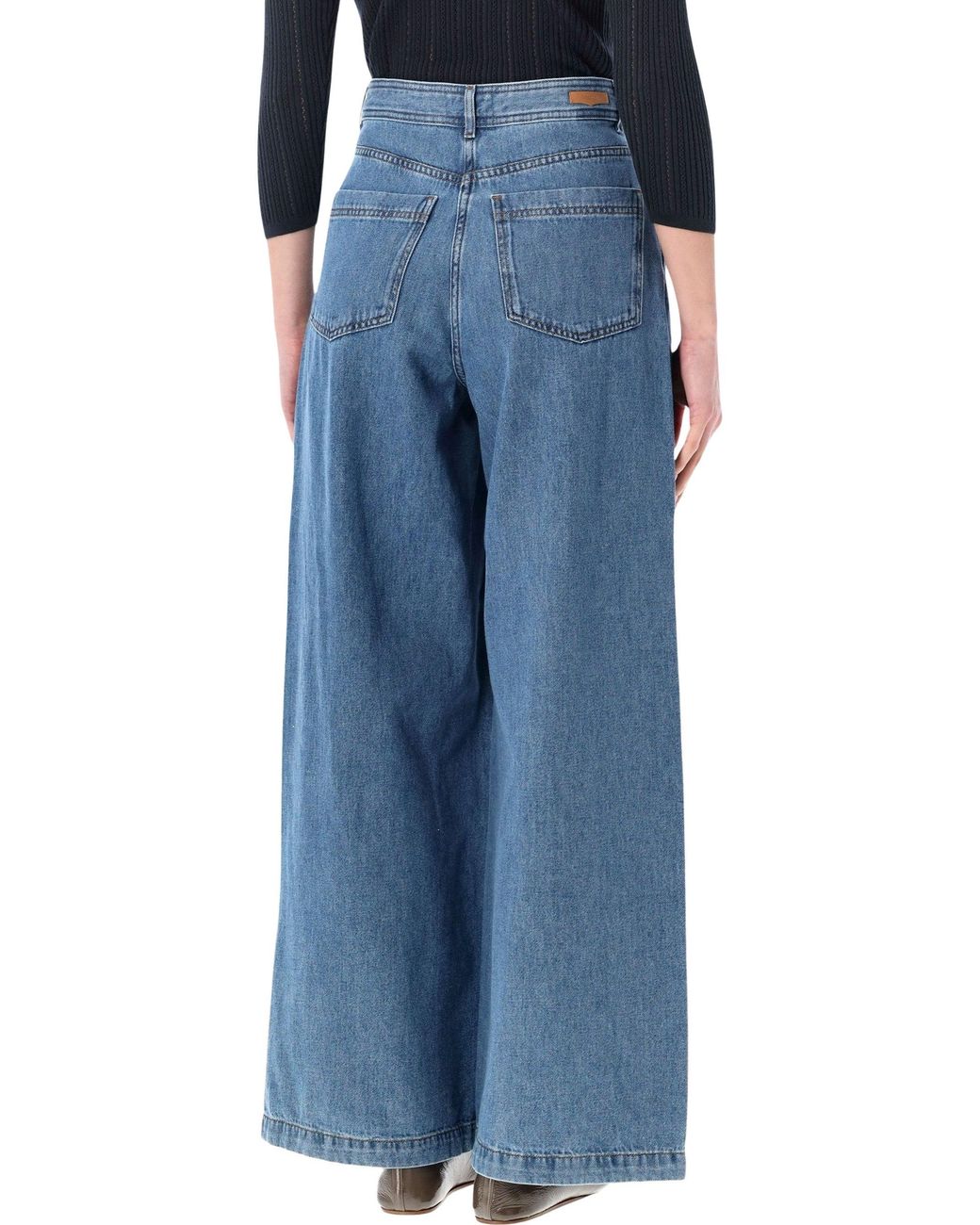 Sessun Blue Sessùn Diegui Pleated Wide-Leg Jeans