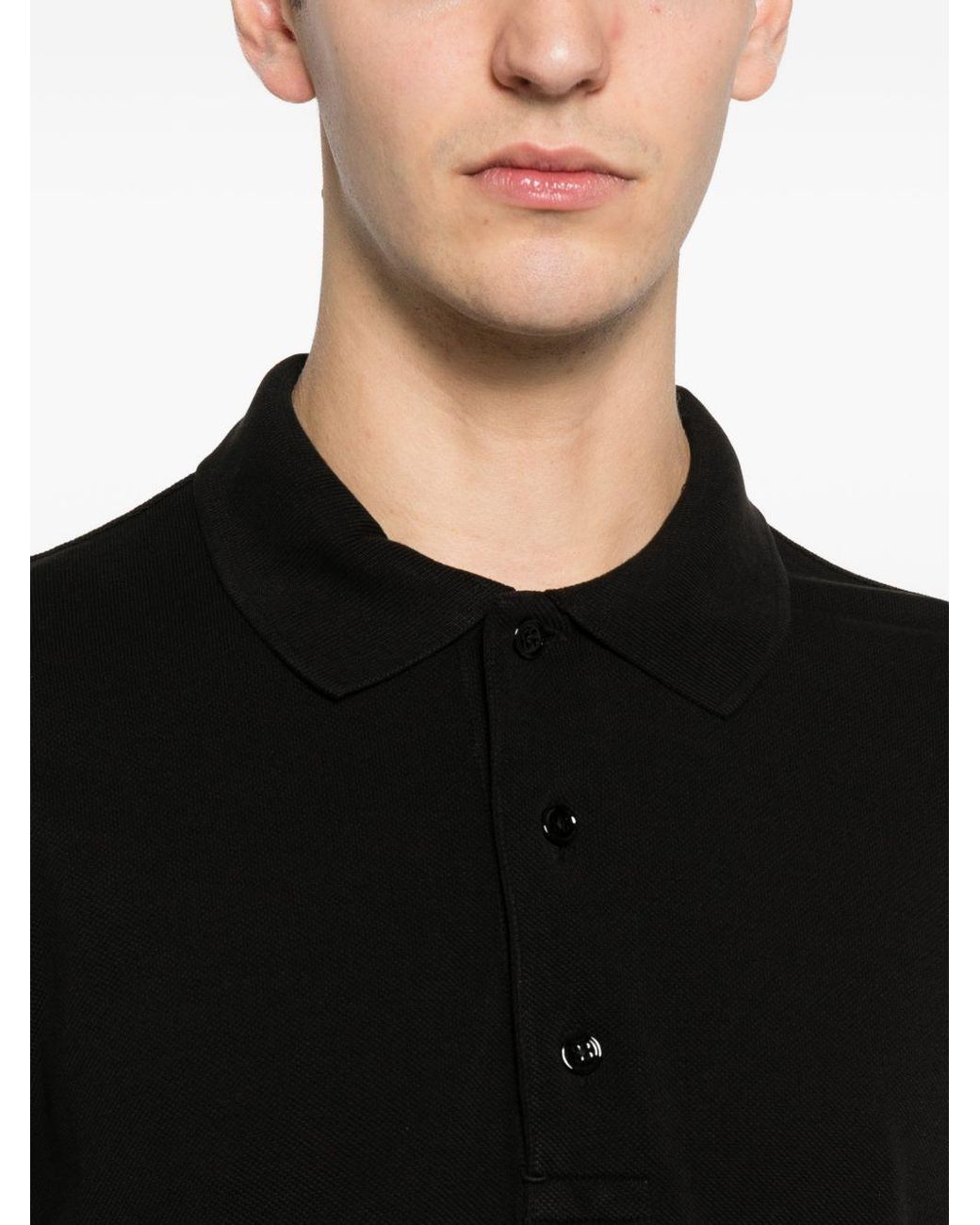 Tom Ford Black Cotton Blend Polo Shirt