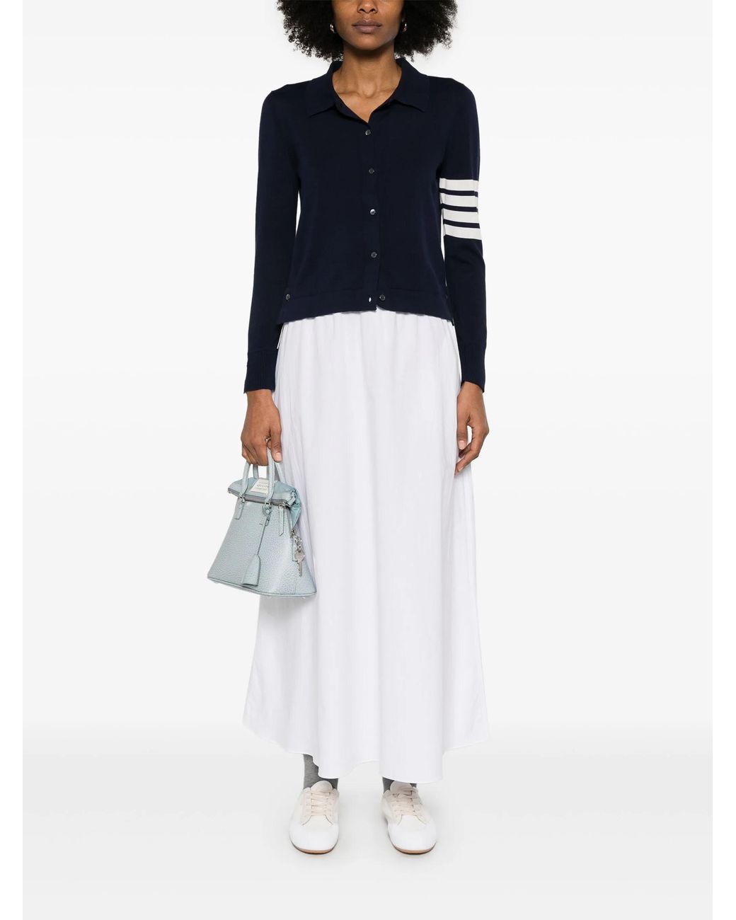 Thom Browne Blue 4 Bar Stripes Jersey Polo Shirt