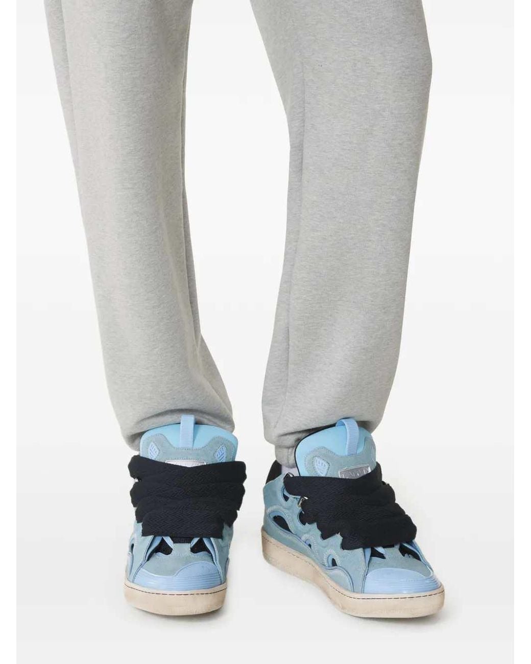Lanvin Blue Cut-Out Sneakers for men