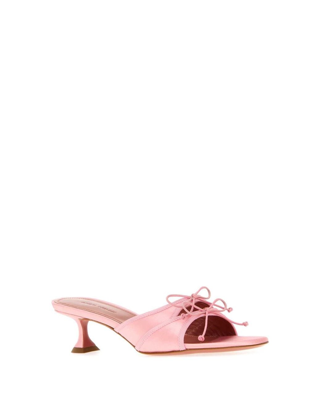 AMINA MUADDI Pink Satin Eleonora Mules