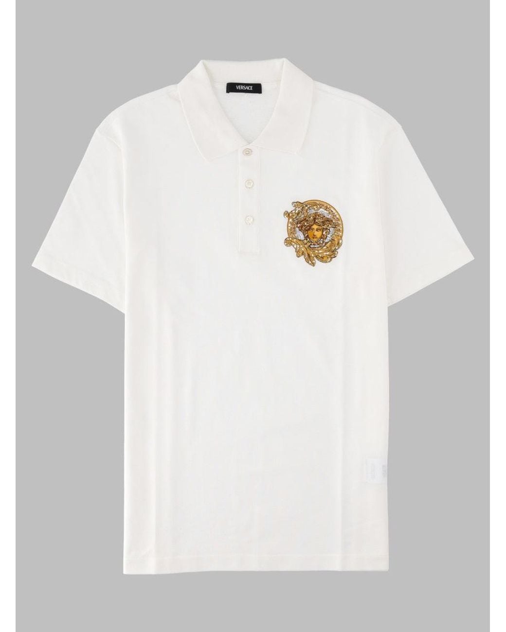 Versace White Polo Con Logo