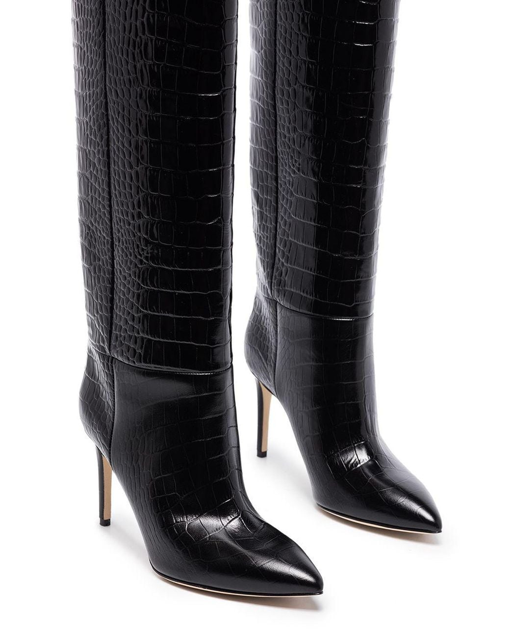 Paris Texas Black Stiletto Leather Boots