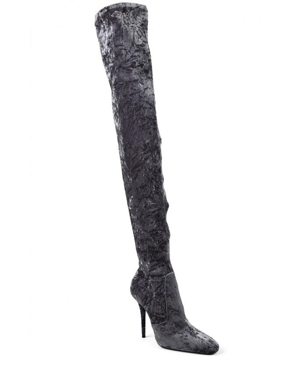 Saint Laurent Black Talia Thigh-High Boots