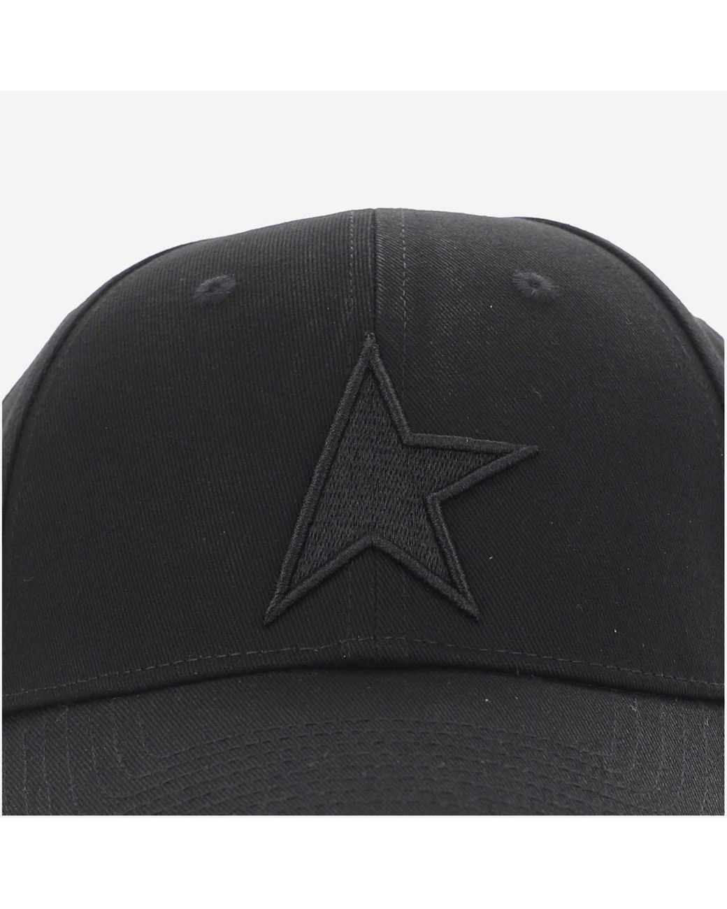 Golden Goose Deluxe Brand Black Cotton Hat With Embroidered Star
