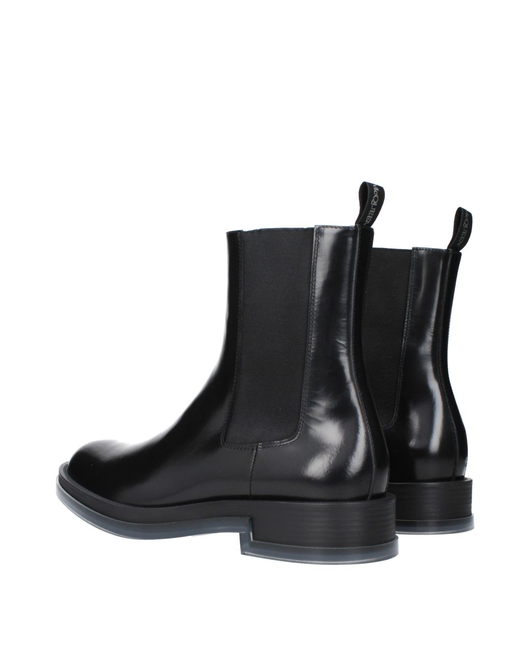 McQueen Black Stivaletti Chelsea Float Uomo Pelle Nero for men