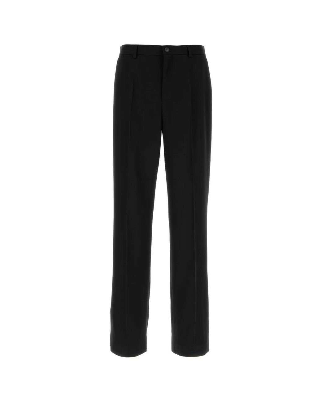 Balenciaga Black Flat Front Pants for men