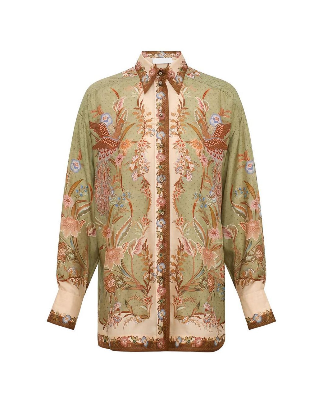 Zimmermann White Loose Printed Shirt