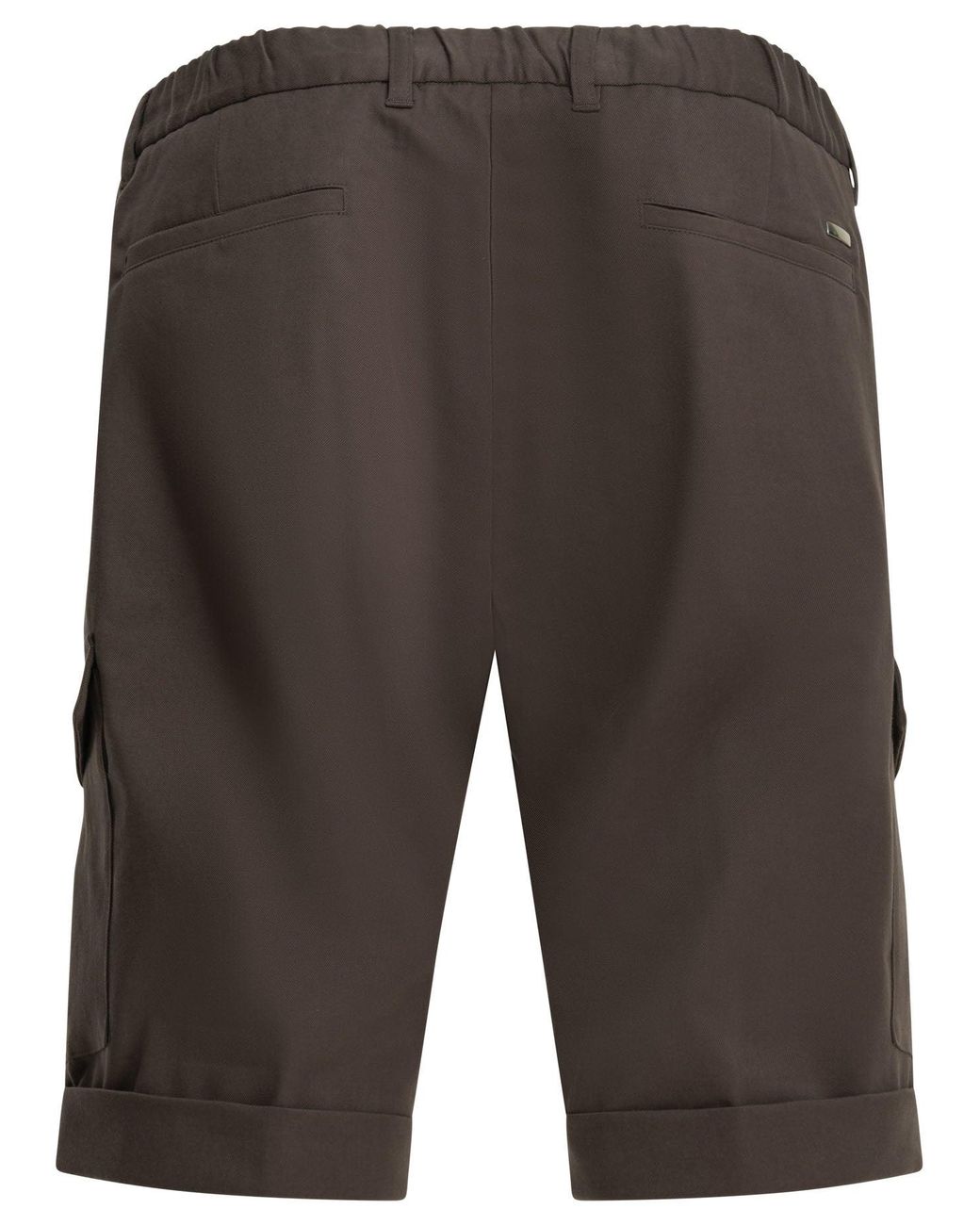 Herno Gray Cotton Cargo Shorts