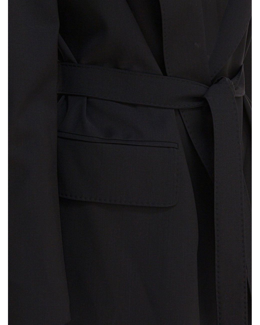 Max Mara Black Wool Canvas Blazer