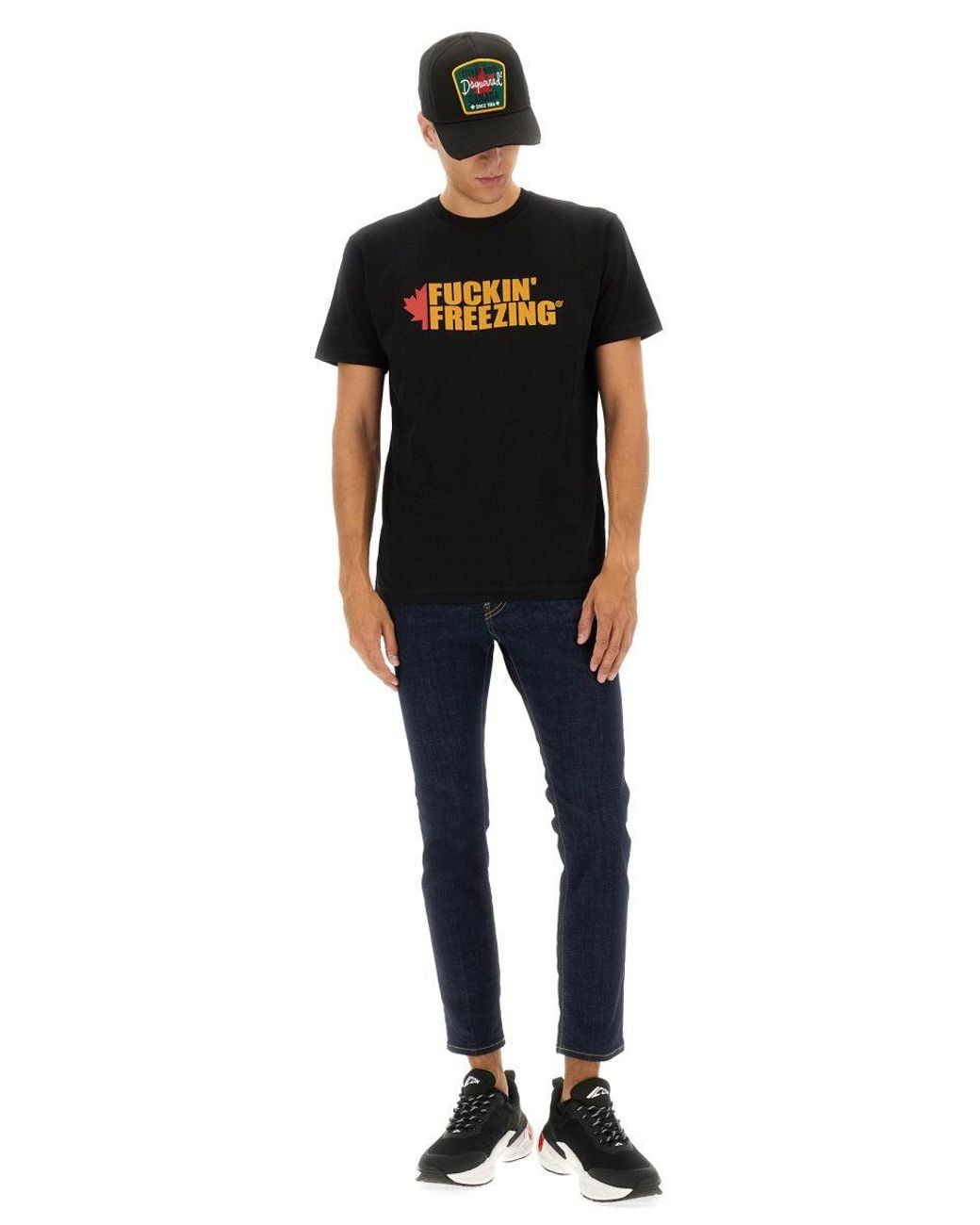 DSquared² Black T Shirt With Print