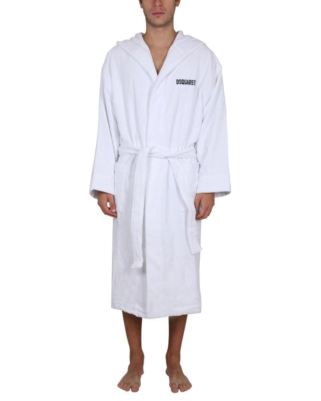 DSquared² White Dsquared Bathrobe With Logo
