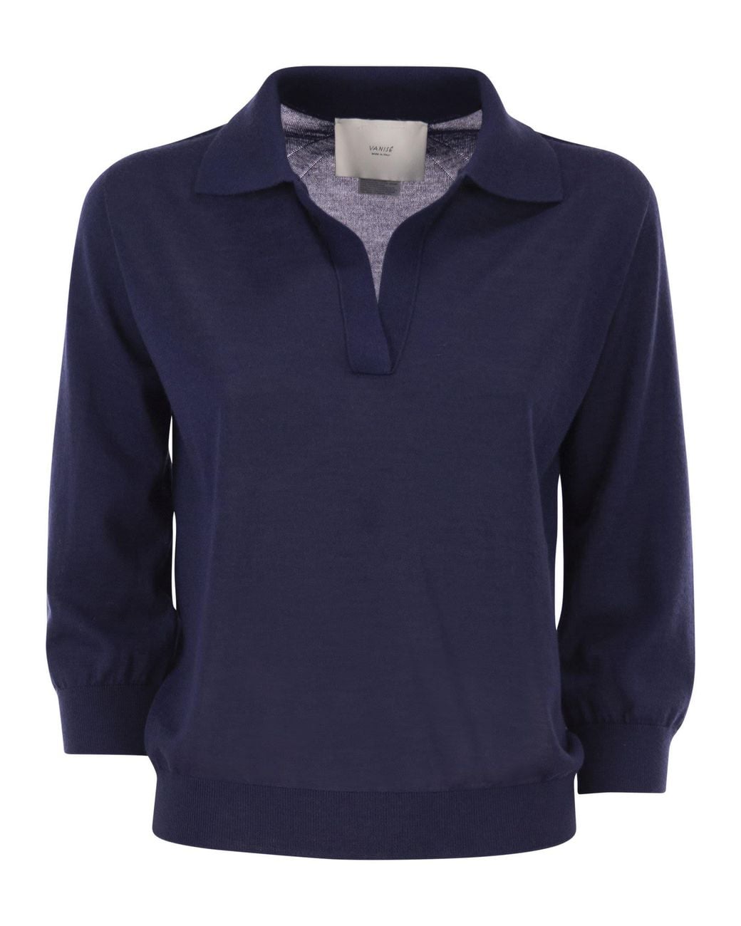 Vanisé Blue Cashmere And Silk Knitted Polo