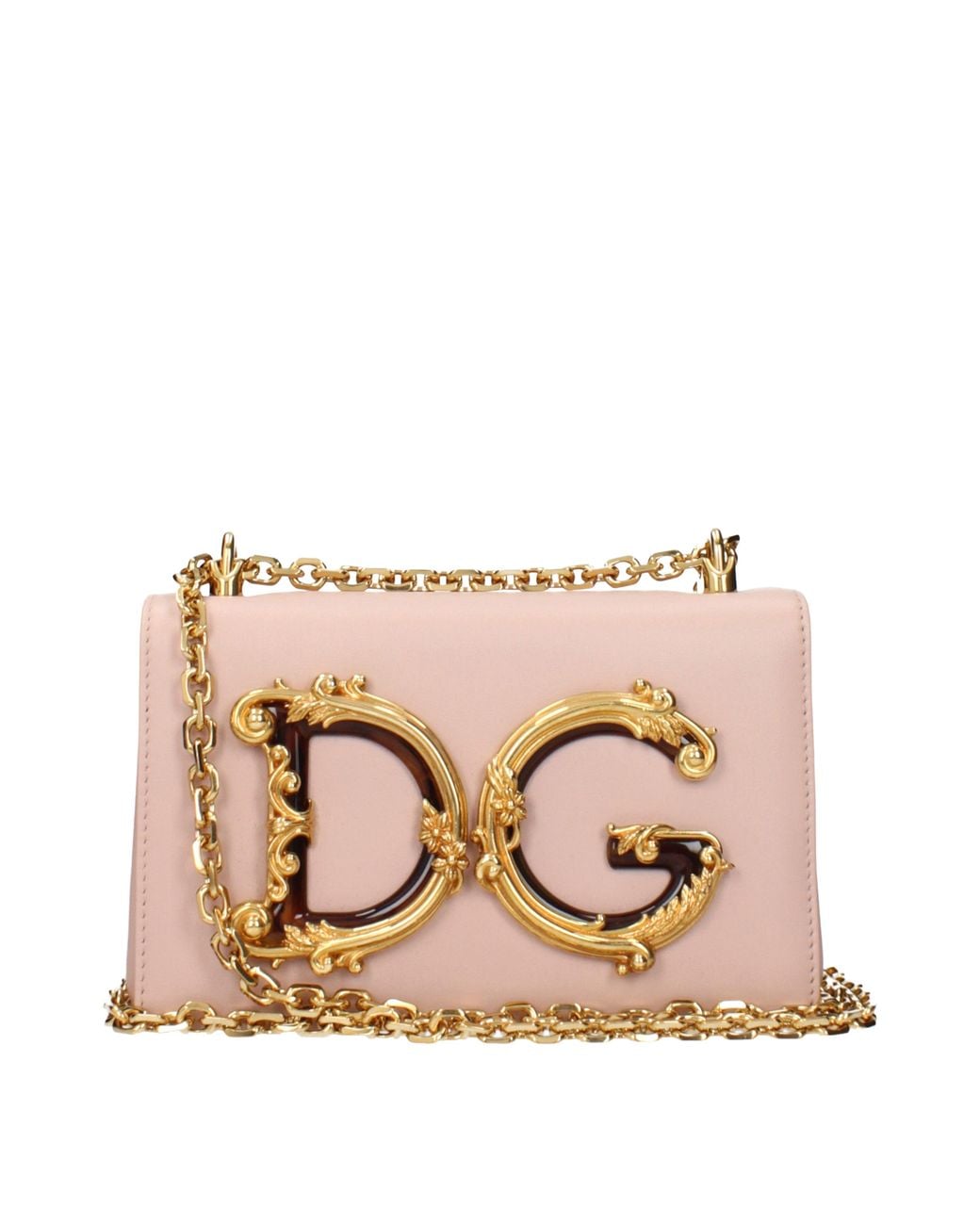 Dolce & Gabbana Pink Dolce&Gabbana Shoulder Bags/Powder Leather