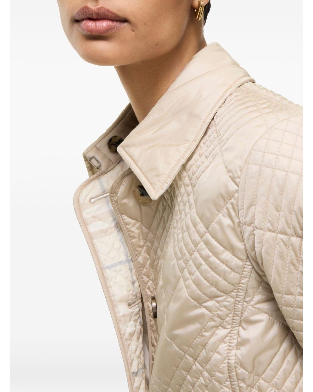 Burberry Natural Quilted Nylon Fernleigh Jacket