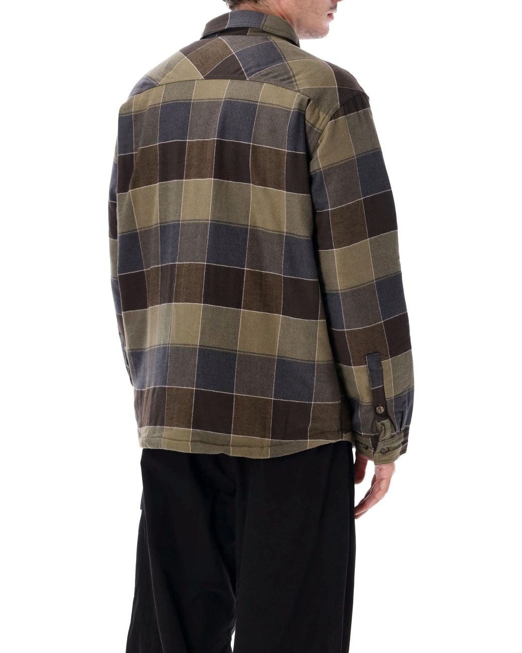 Patagonia Gray Plaid Button-Up Shirt Jacket for men