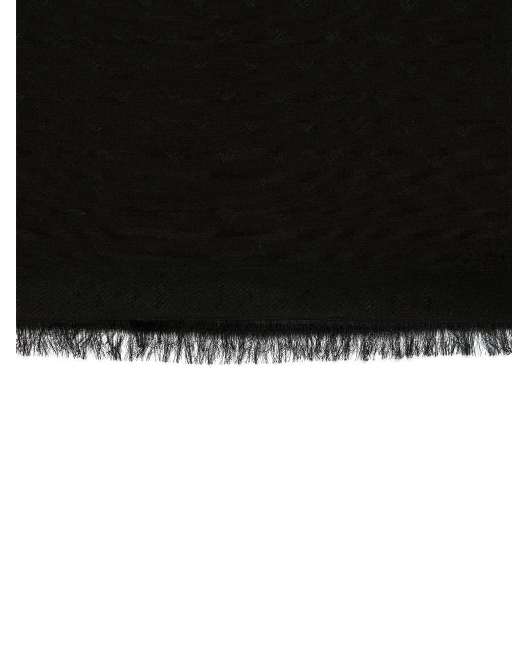 Emporio Armani Black Cotton Blend Scarf for men