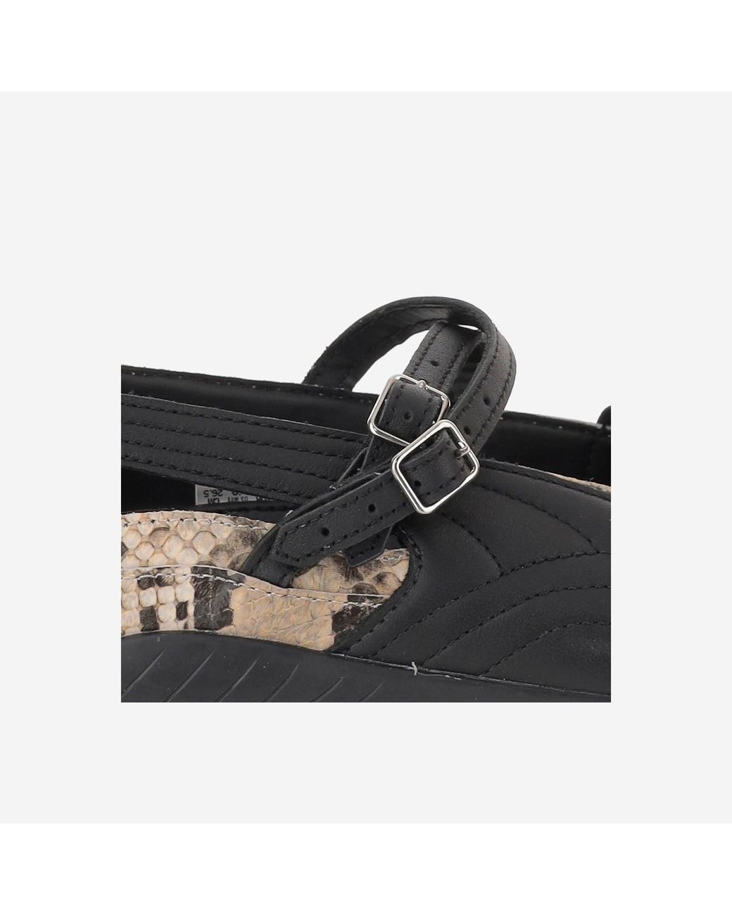 PUMA Black Ballet Flats Speedcat Animal Print Leather And Fabric