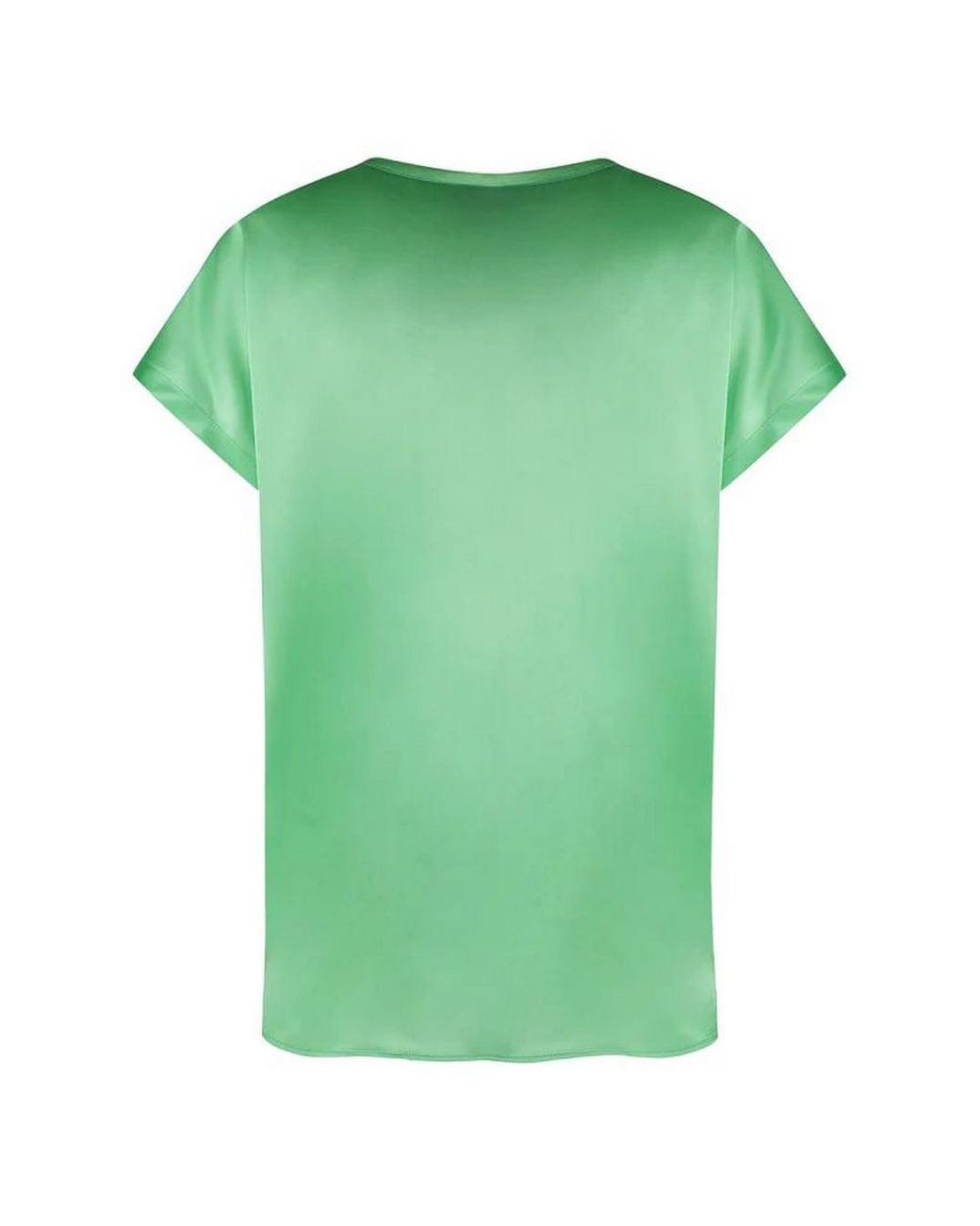 Pinko Green Silk Blend Short Sleeve Top