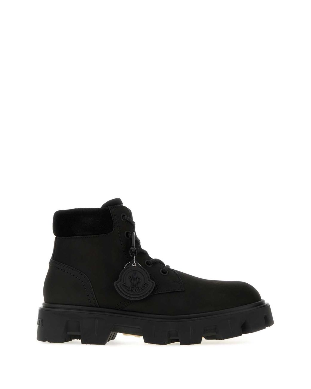 Moncler Black Suede Peak City Ankle Boots for men