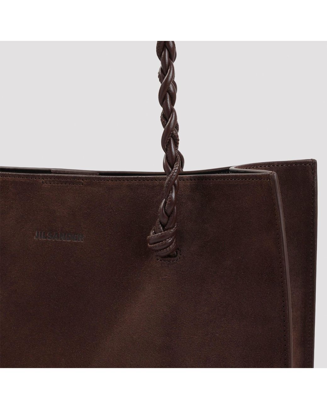 Jil Sander Brown Chocolate Plum Tangle Tote Bag